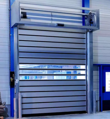 220V/50HZ নিরাপত্তা ফটো ইলেকট্রিক সেন্সর গতি স্পিরাল দরজা -20°C~ 50°C খোলা বায়ু প্রতিরোধের অ্যালুমিনিয়াম শক্ত উচ্চ গতির দরজা