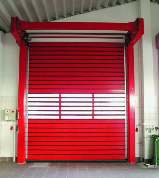 220V/50HZ নিরাপত্তা ফটো ইলেকট্রিক সেন্সর গতি স্পিরাল দরজা -20°C~ 50°C খোলা বায়ু প্রতিরোধের অ্যালুমিনিয়াম শক্ত উচ্চ গতির দরজা