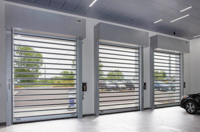 পার্কিং গ্যারেজ শিল্প দ্রুত শক্ত অ্যালুমিনিয়াম উচ্চ মানের স্থিতিশীল ধাতু শিল্প উচ্চ গতির স্পাইরাল দরজা কাস্টমাইজড নিরাপত্তা দক্ষতা